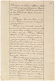 Primeira página do discurso da Infanta Regente, D. Maria, na abertura das Cortes em 30 de Outubro de 1826, depois de outorgada a