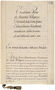 Primeira página da Constituição de 1822