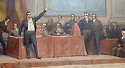 As Cortes Constituintes de 1821 que se realizaram no Palácio das Necessidades (detalhe da pintura de Veloso Salgado na Sala das 