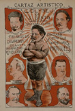 Desenho humorístico sobre a luta parlamentar entre os monárquicos e republicanos, in "O Xuão"