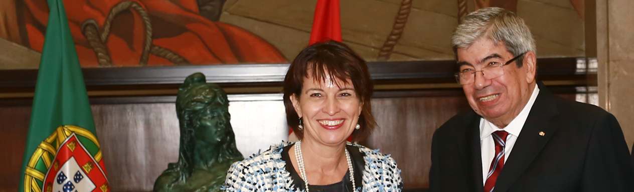 Presidente da Confederação Suíça, Doris Leuthard | Presidente da Assembleia da República, Eduardo Ferro Rodrigues 