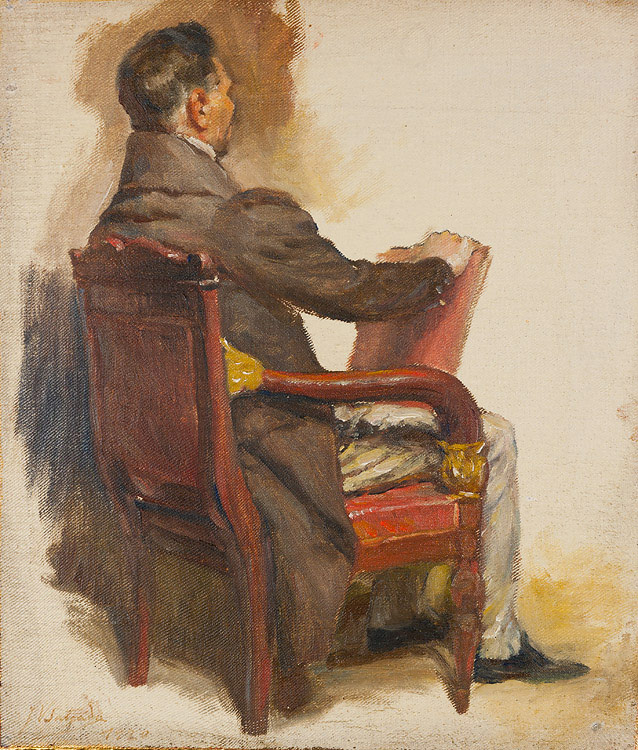 Hermano Braamcamp do Sobral, estudo para a tela representando as Cortes Constituintes de 1821, de Veloso Salgado, 1920.