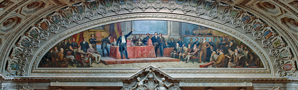 Pintura de Veloso Salgado representando as Cortes Constituintes de 1821