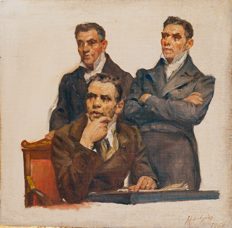 Estudo para a pintura de Veloso Salgado alusiva às Cortes Constituintes de 1821.