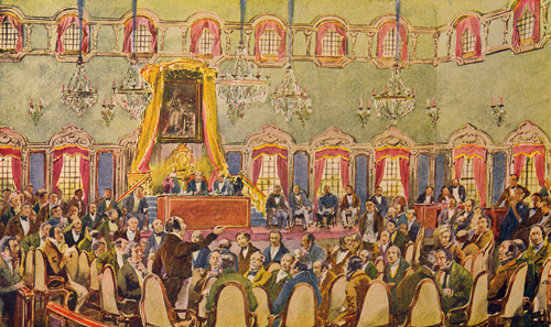 As Cortes Constituintes, por Roque Gameiro (in "Quadros da História de Portugal", 1917)