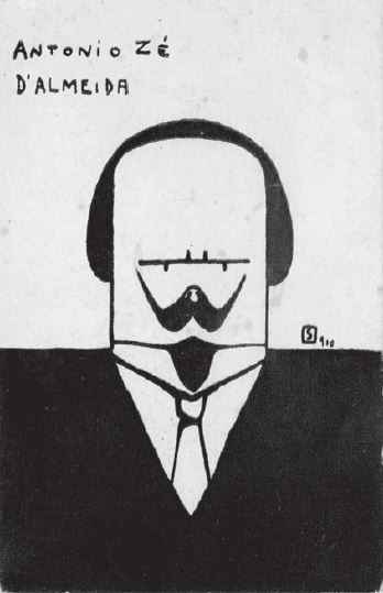 Caricatura de António José de Almeida, da autoria de Sanches de Castro, 1910, Arquivo Histórico Parlamentar.