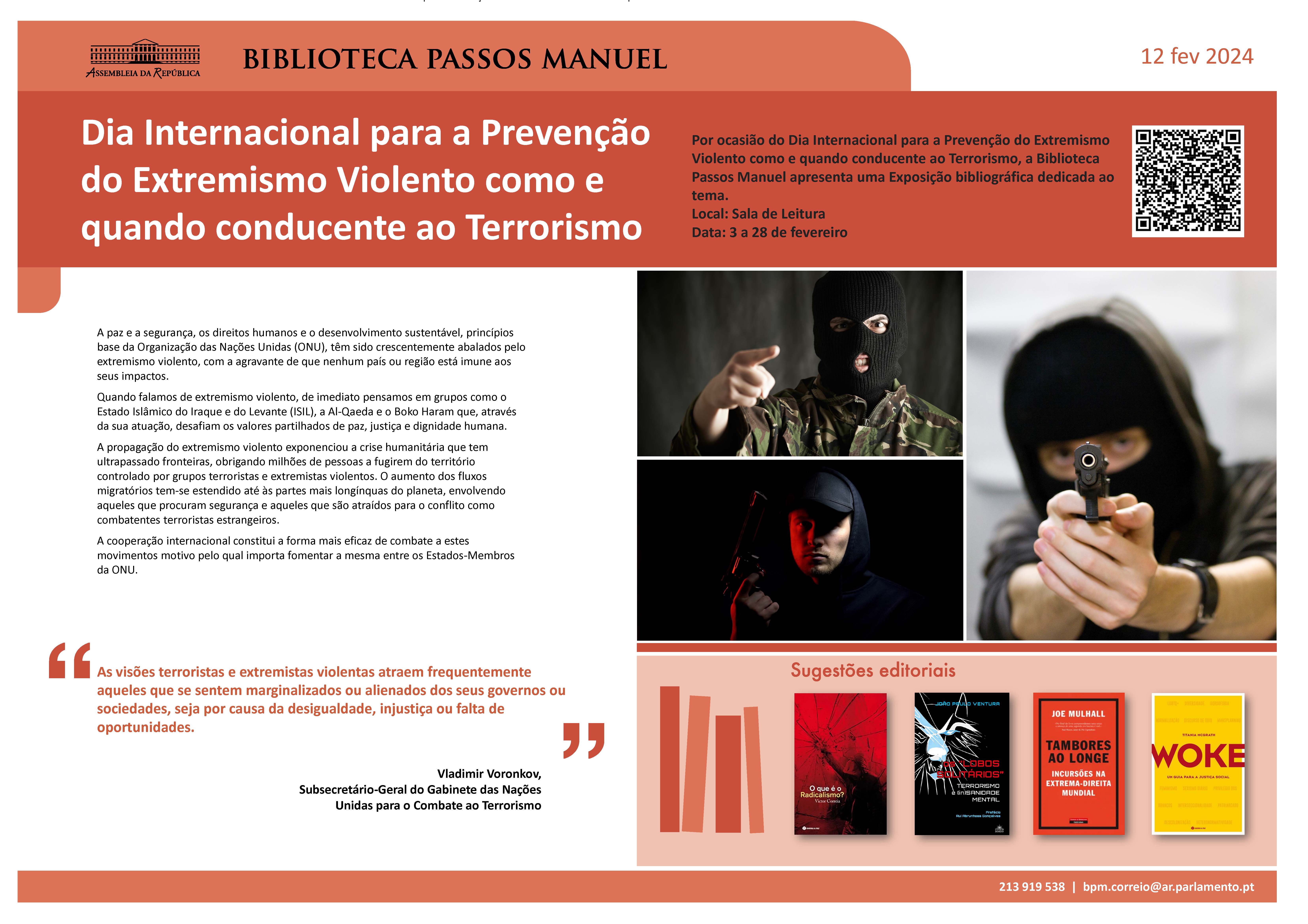 Dia Internacional para a Prevenção do Extremismo Violento como e quando conducente ao Terrorismo