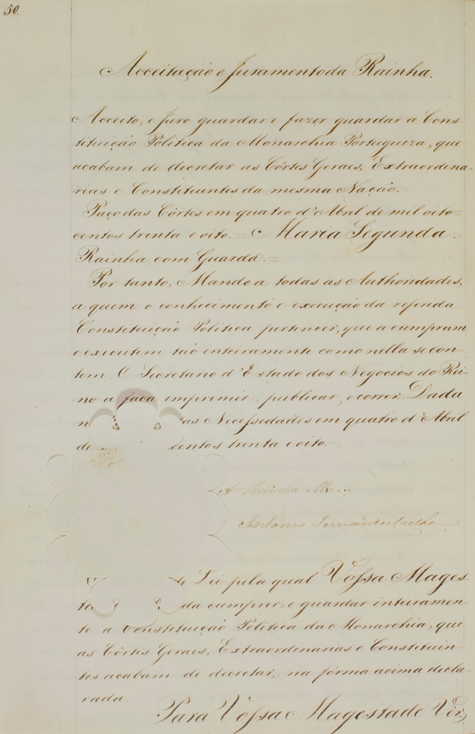 Constituição 1838 última página