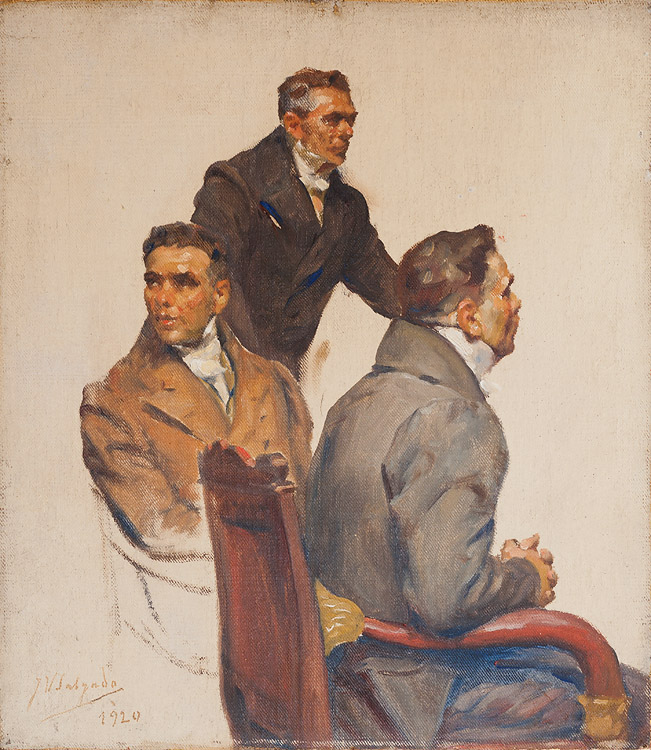 Retratos de José Melo Castro, Francisco B. Pereira e Barão de Molelos, 1920.