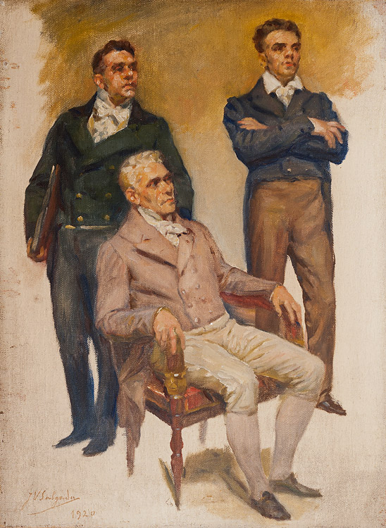 Retratos de Roque Castelo Branco, José F. Borges e Conde de Sampaio, 1920.