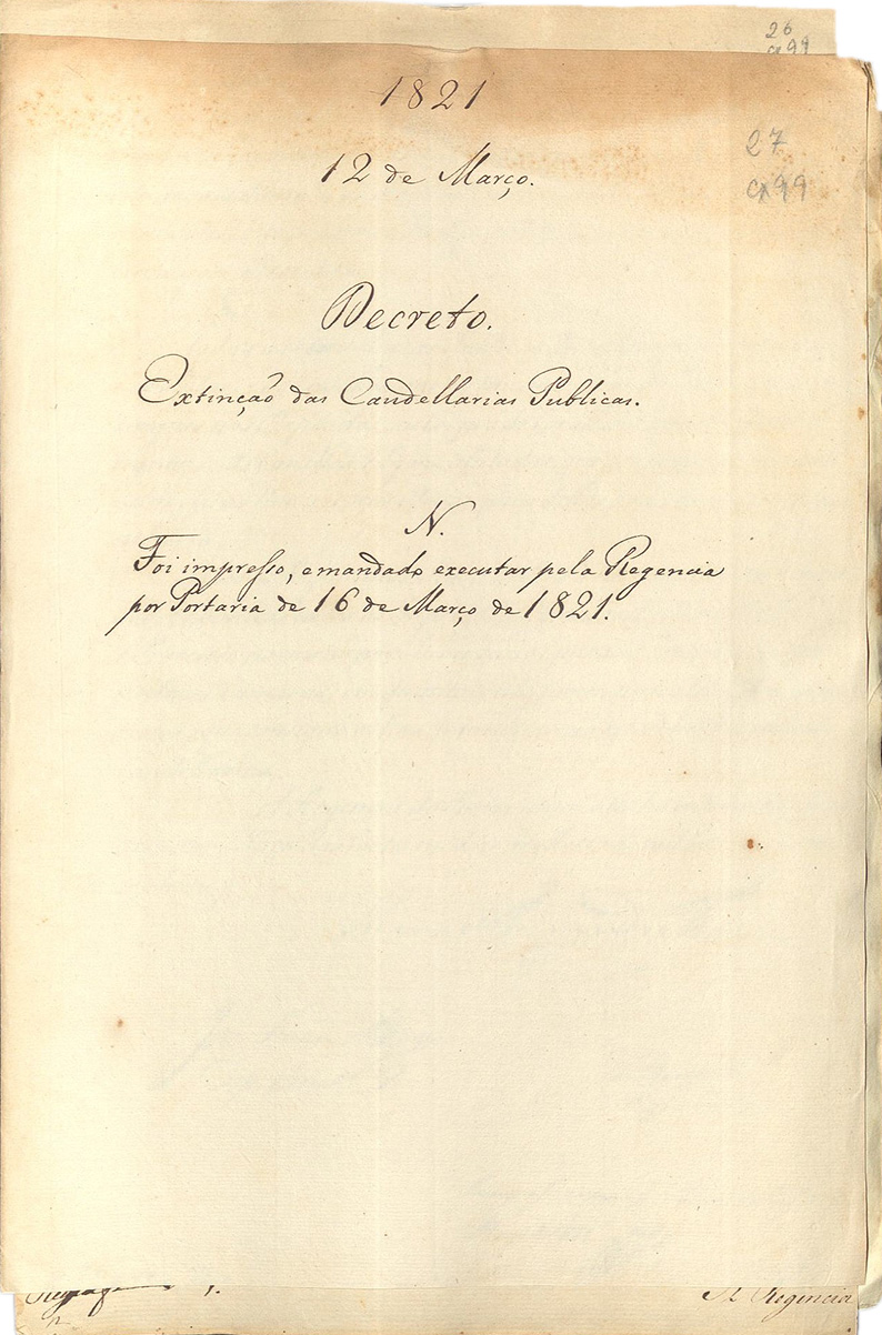 Decreto de 12 de março de 1821.