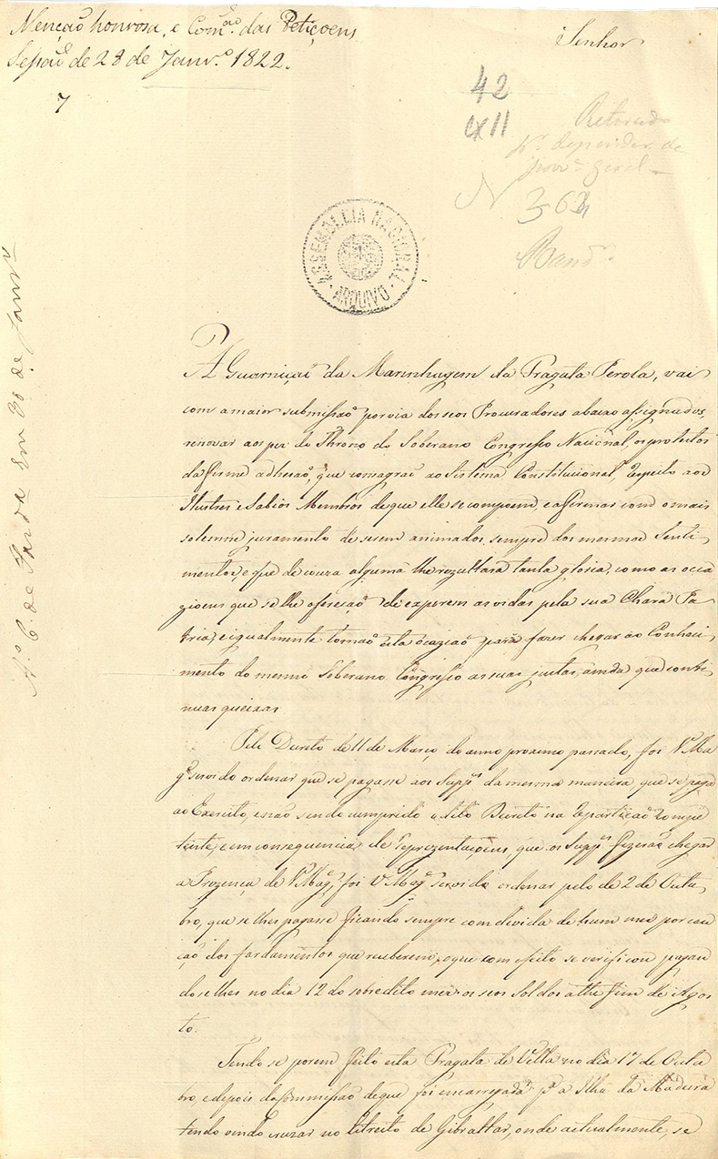 Requerimento, de 10 de Janeiro de 1822