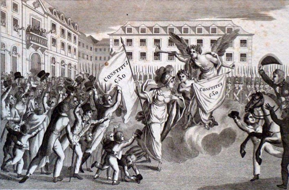 Alegoria à Revolução de 15 de setembro de 1820 no Porto, gravura de António Maria da Fonseca, 1821