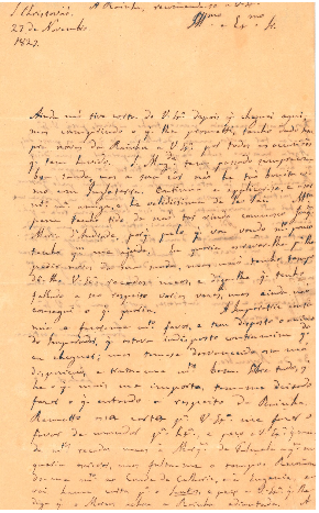 Carta de D. Leonor da Câmara para o Marquês de Palmela, dando notícias da Rainha D. Maria II, dos Imperadores do Brasil.