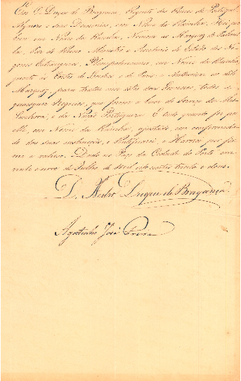 Decreto de D. Pedro, Duque de Bragança, nomeando o Marquês de Palmela, Digno Par do Reino, Ministro e Secretário...