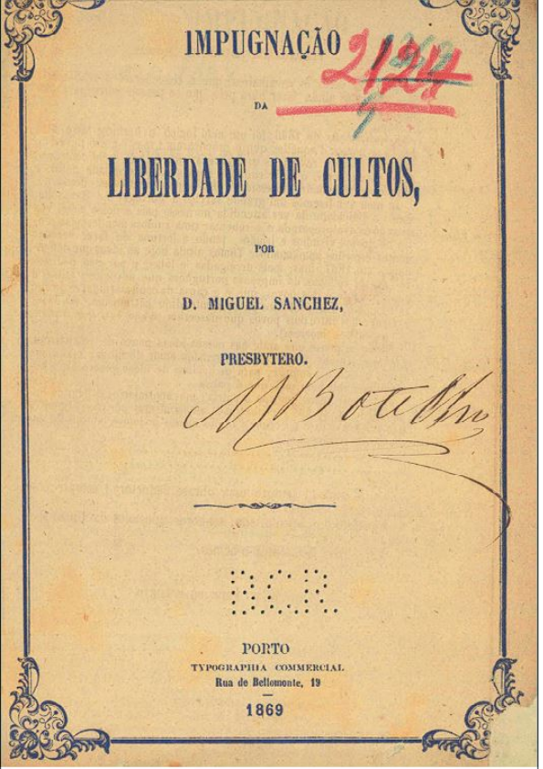 IMPUGNAÇÃO DA LIBERDADE DE CULTOS (1869)