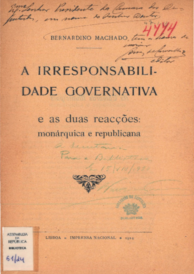 A irresponsabilidade governativa e as duas reacções: monárquica e republicana