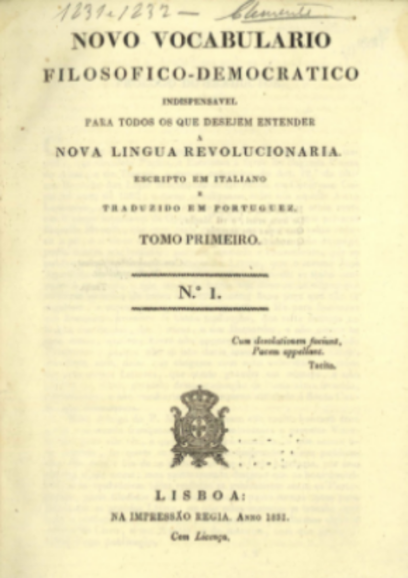Novo Vocabulário Filosófico-Democrático (1831-1832)