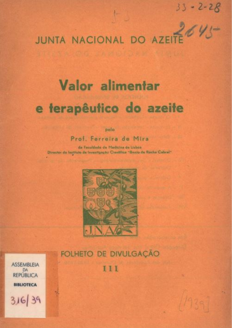 Valor alimentar e terapêutico do azeite