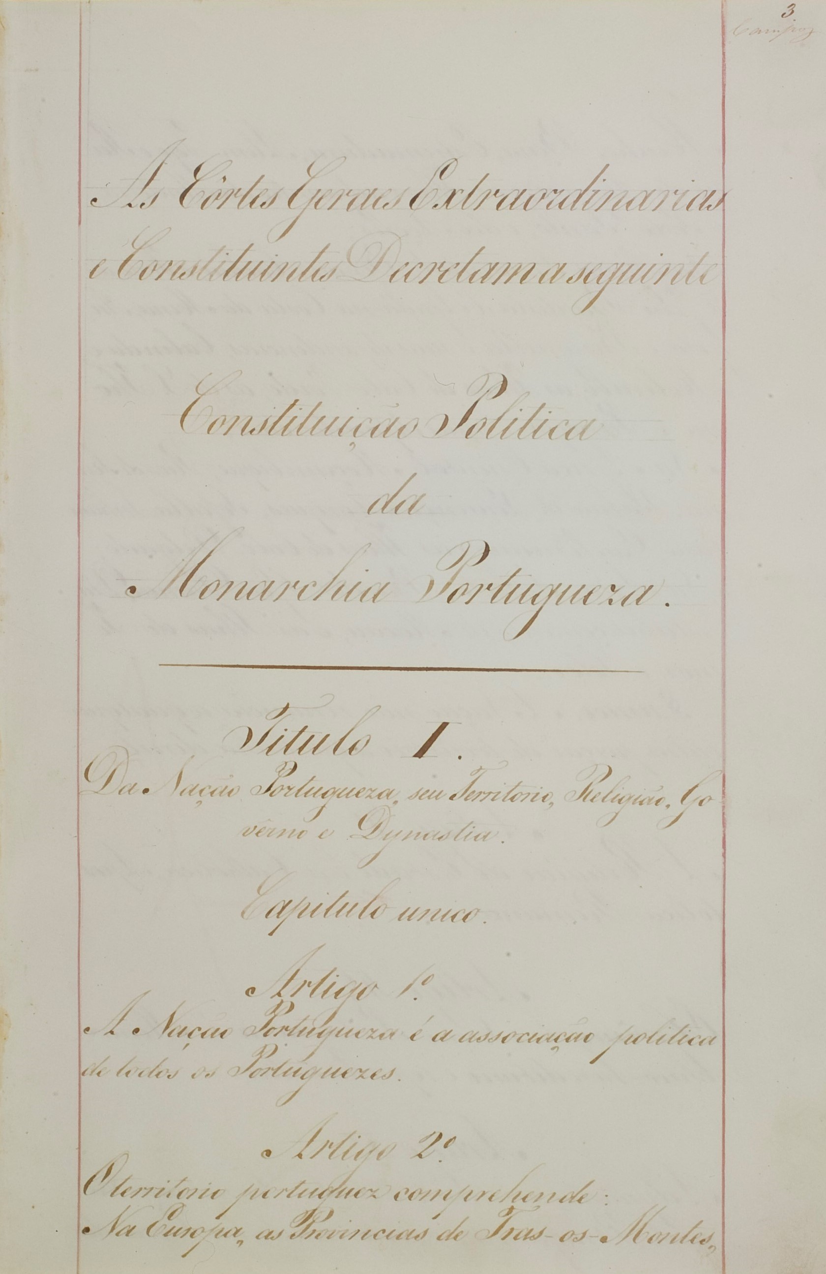 Constituição 1838 primeira página