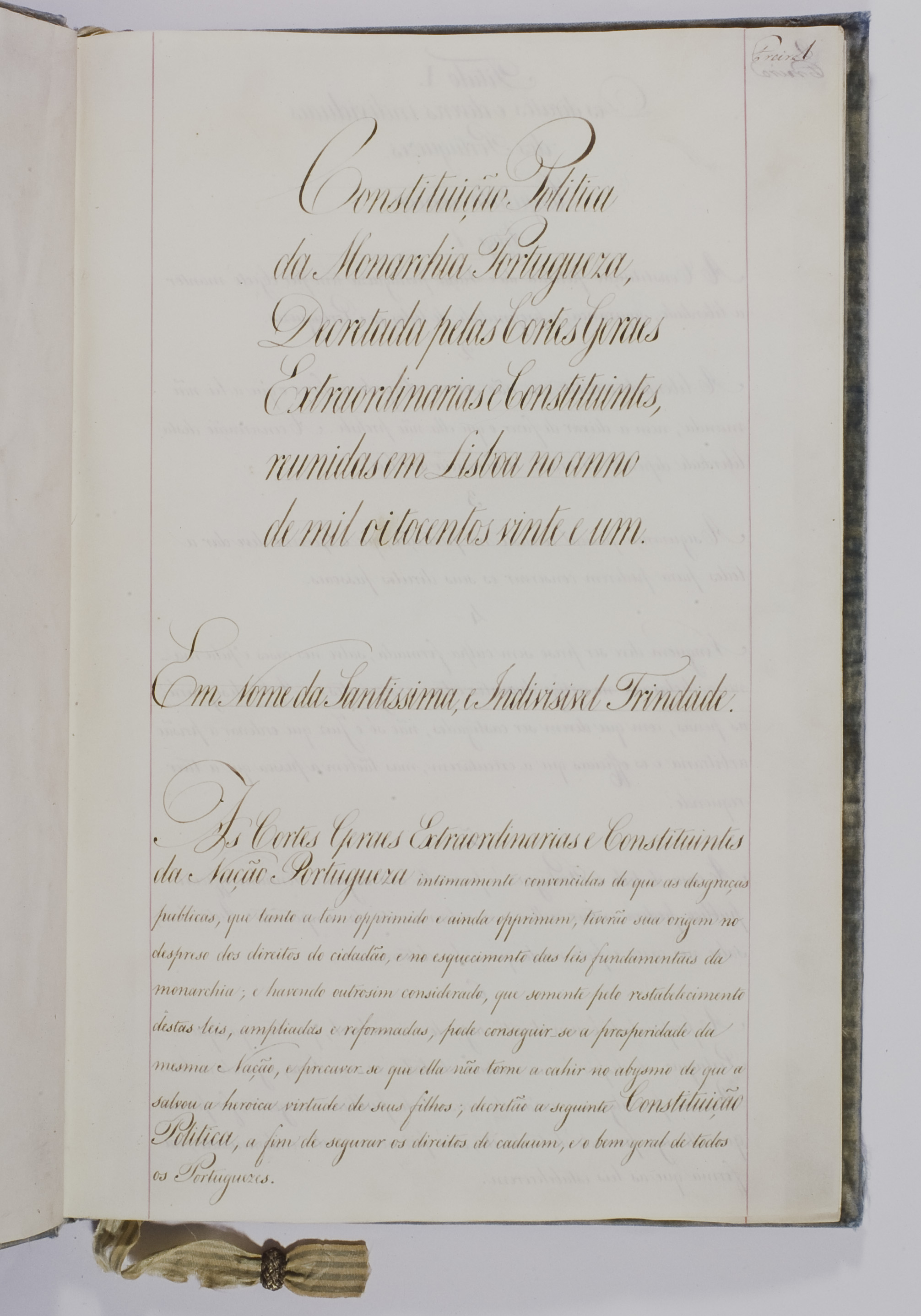  Primeira página da Constituição de 1822