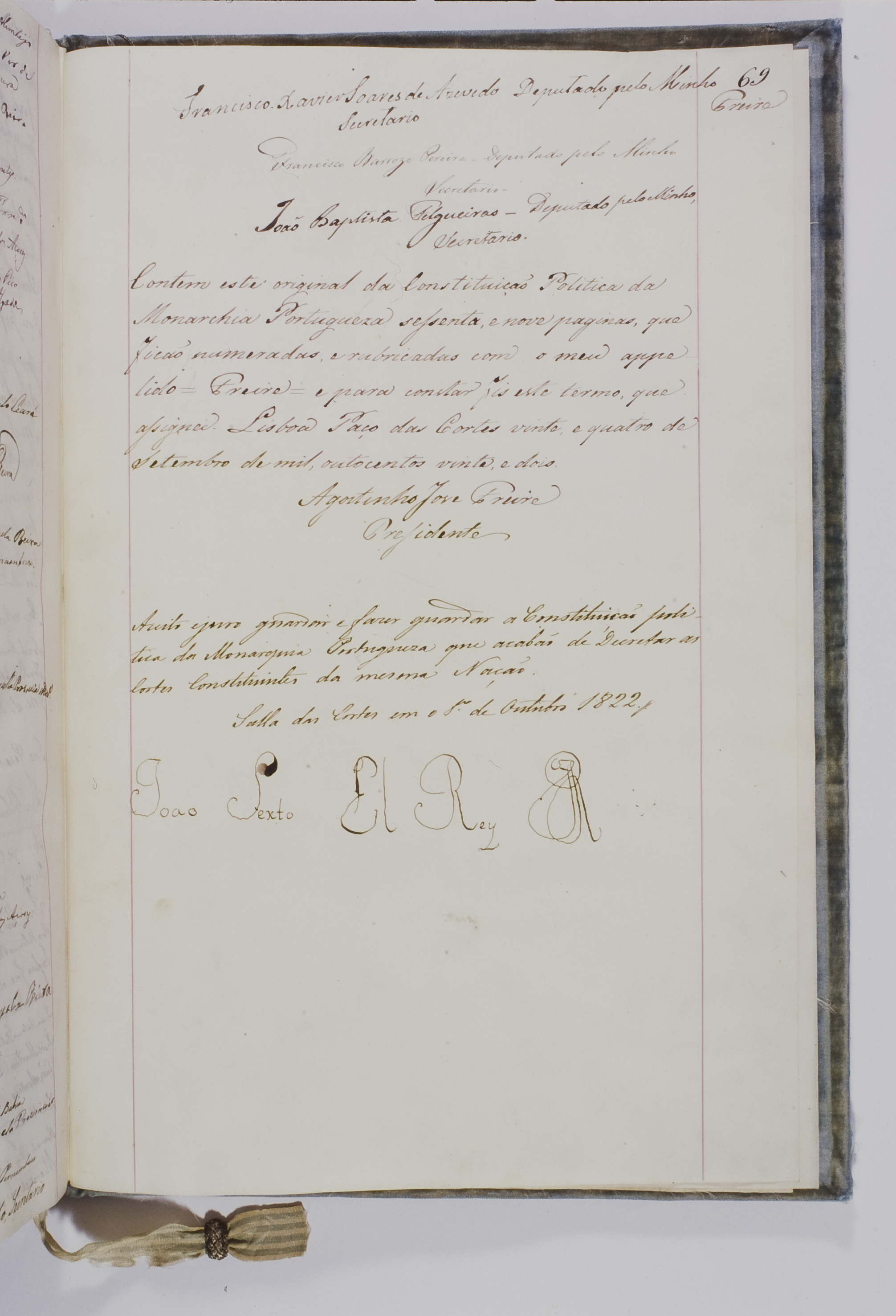 Última páginas da Constituição de 1822