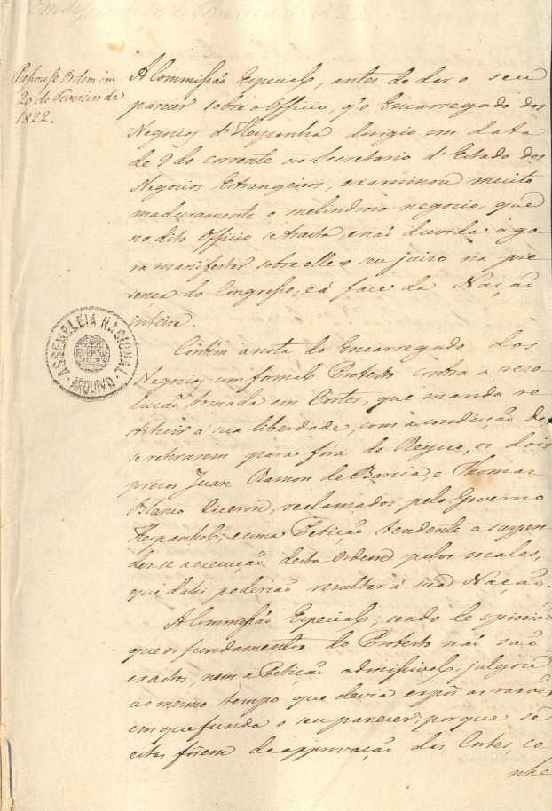 Parecer da Comissão de 18 de fevereiro de 1822