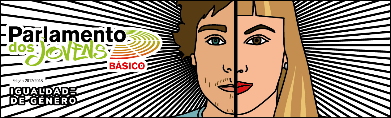 Ilustração de rosto metade homem e metade mulher