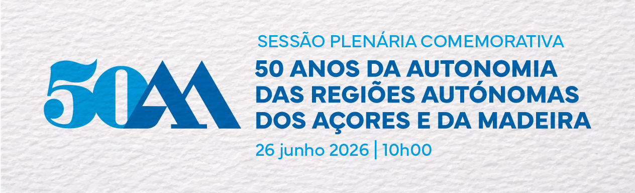 Banner dos 50 anos de autonomia dos Açores e da Madeira