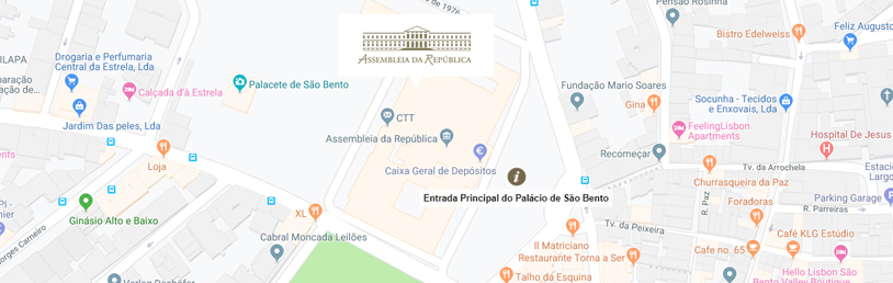 Map of the location of the Portuguese Parliament - ASSEMBLEIA DA REPÚBLICA