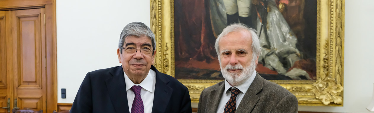Presidente da Assembleia da República e o Presidente do Observatório Técnico Independente, Francisco Castro Rego