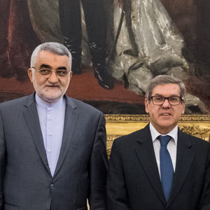 Vice-Presidente Jorge Lacão e Presidente da Comissão de Segurança Nacional e Assuntos Exteriores do Parlamento do Irão